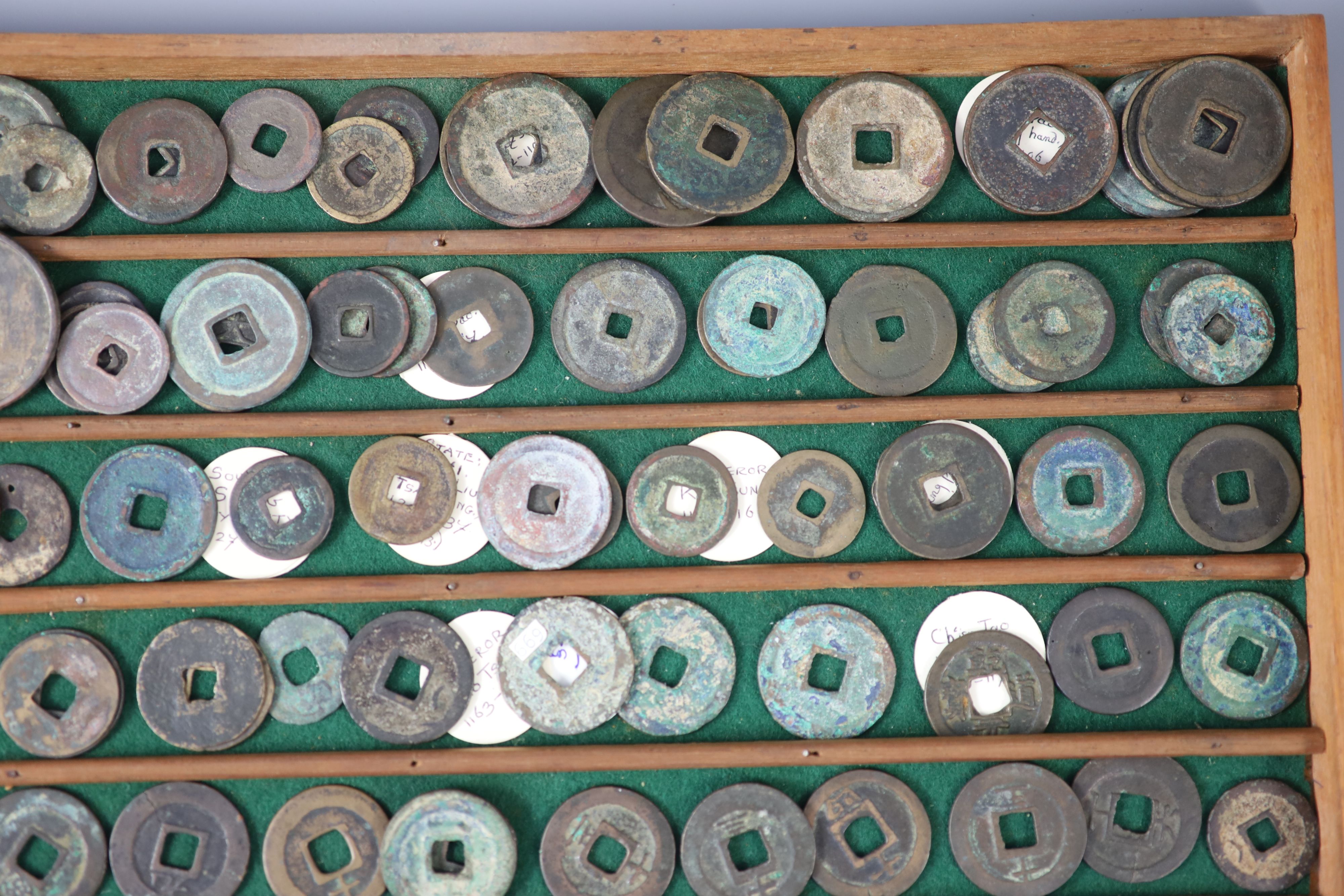 China, 128 Ancient bronze and iron round coins, Northern and Southern Song dynasty, Emperors Hui Zong (1101-25) to Ning Zong (1195-1224